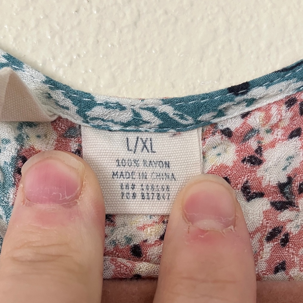 Sky and Sparrow Floral Kimono Topper, L/XL - Picture 4 of 6